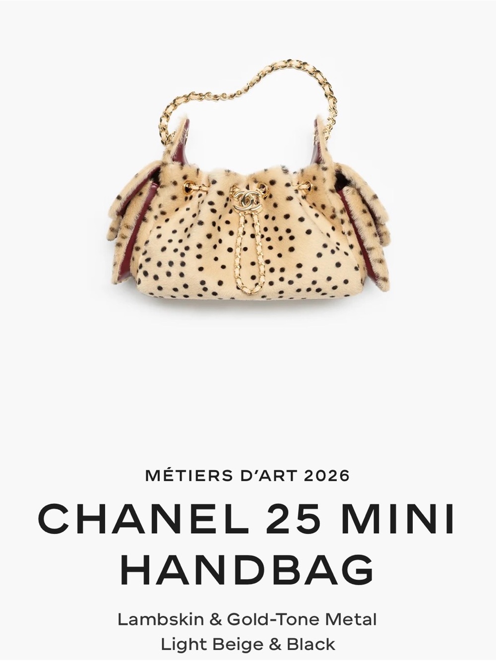 CC Cream with Black Polka Dot Shearling Shoulder Bag - Picture 14 of 14